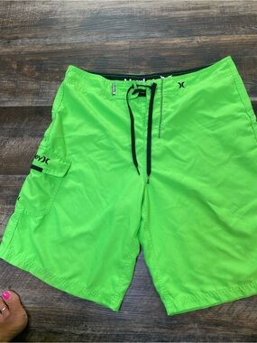 Hurley Men’s Neon Lime Green Board Shorts